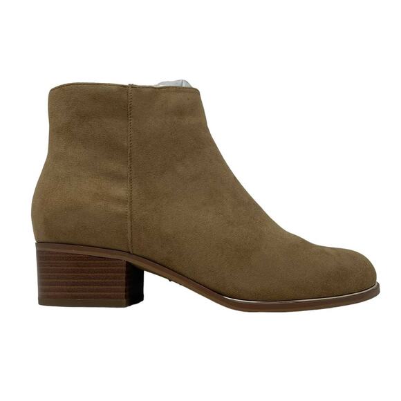 Lane Bryant Ankle Booties Faux Suede Taupe Size 10W - Picture 1 of 11
